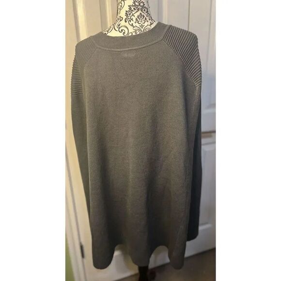 IMAN Global Chic Touch of Gold Knit Draped Luxe Gray‎ Poncho Women’s Size 2X/3X - Picture 7 of 10